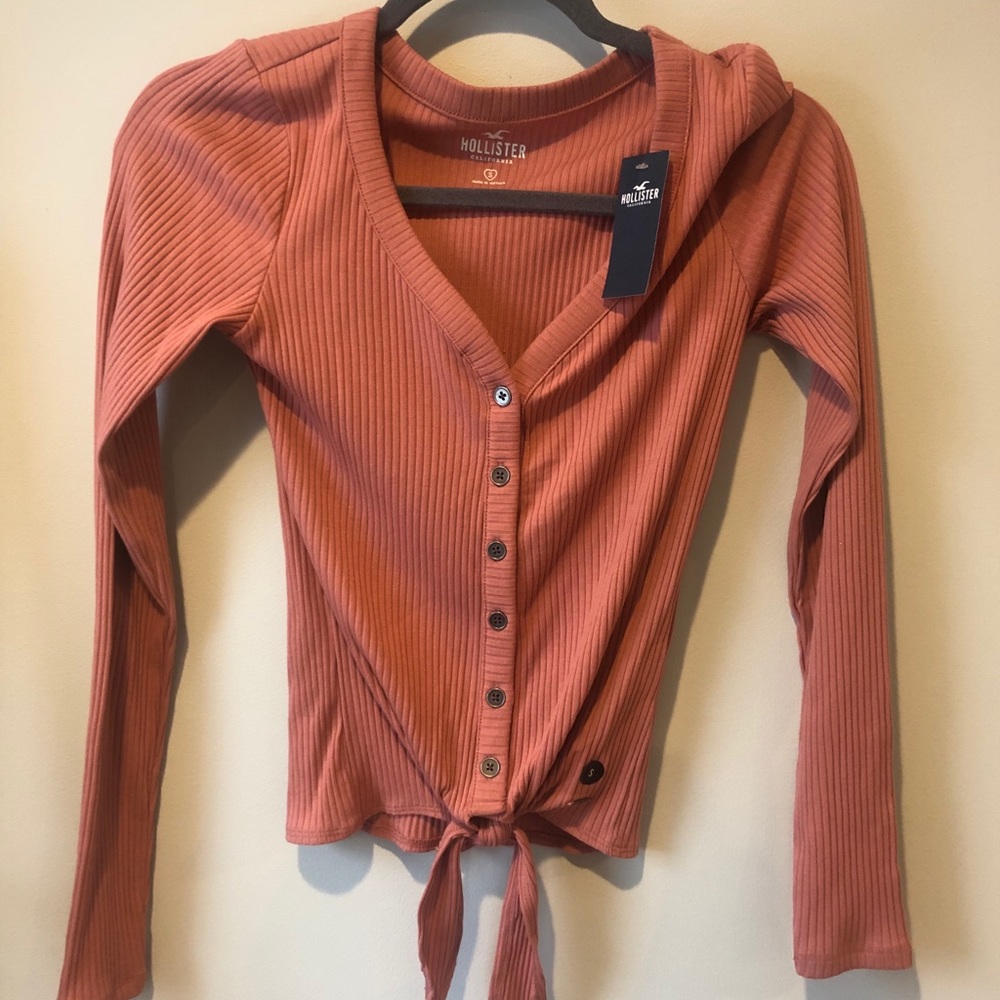 Long sleeve tie top